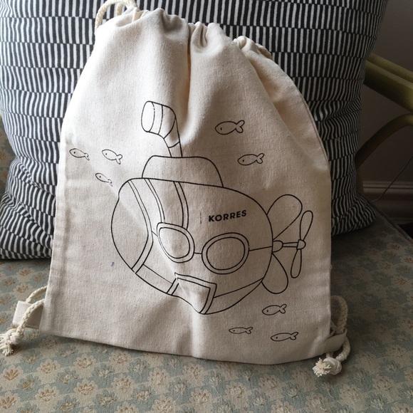 Korres small cotton cinch backpack bag - Picture 1 of 3